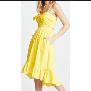 Joie Clorinda Tie Front Cut Out Yellow Dress